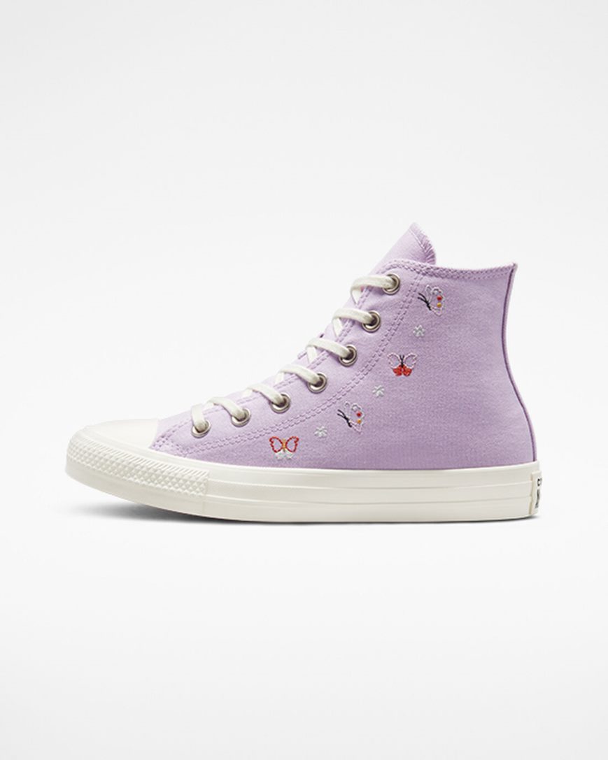 Tenisi Inalti Dama Converse Chuck Taylor All Star Butterfly Wings Violet Negrii | RO QHIEO214